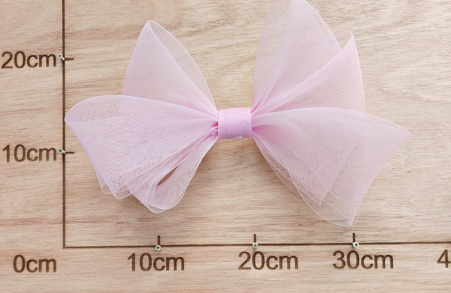baby pink large crinoline bow art craft DIY handmade fascinator hair clip