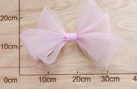baby pink large crinoline bow art craft DIY handmade fascinator hair clip