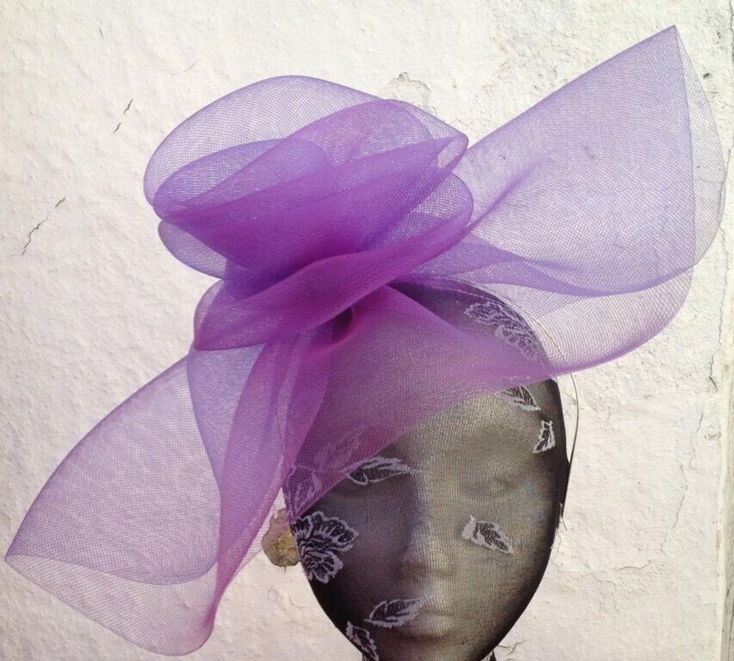 purple headband crinoline fascinator millinery hat wedding ascot