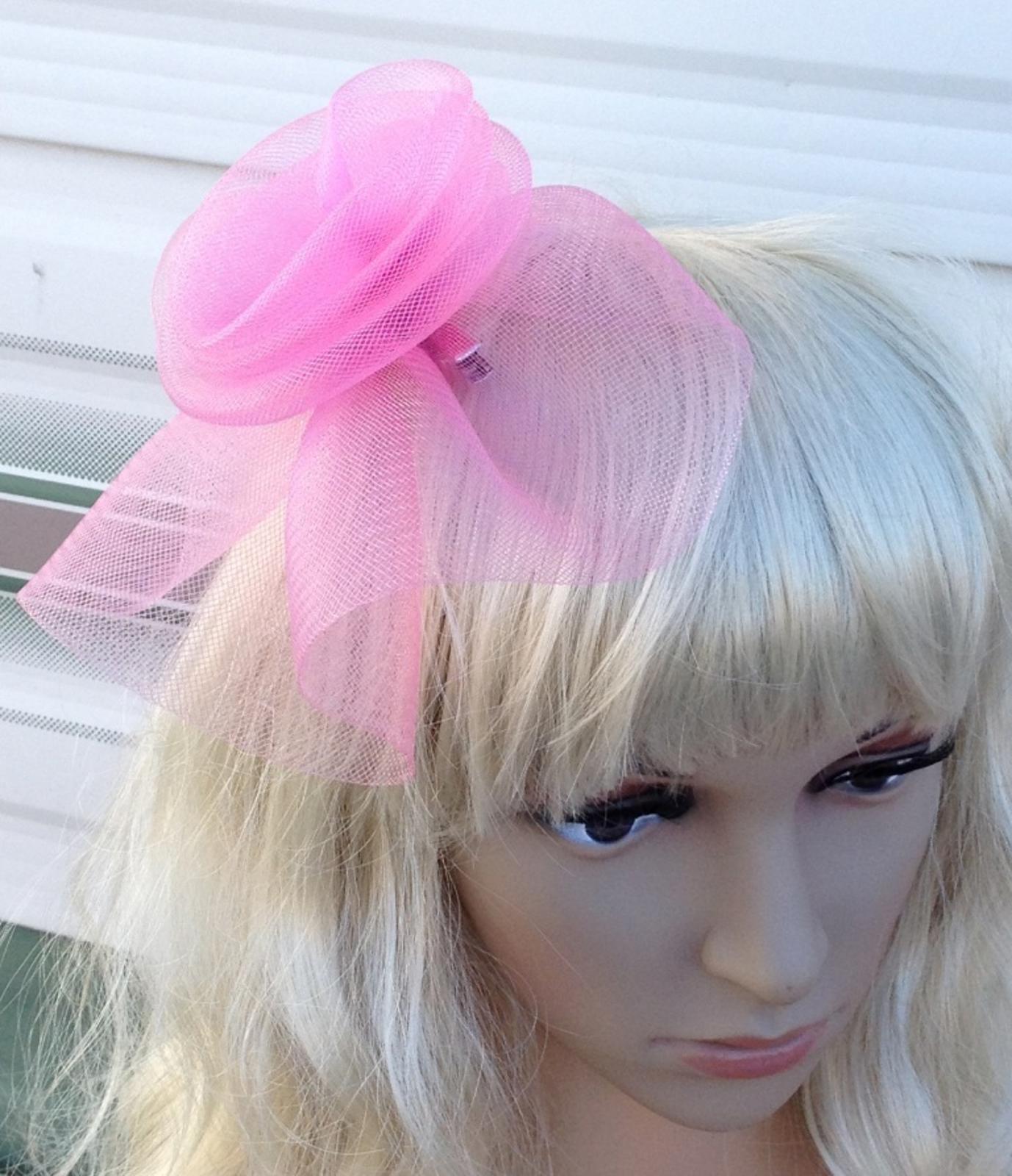 baby pink fascinator millinery feather brooch clip wedding hat bridal ascot