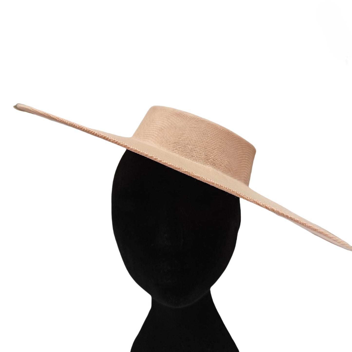 nude pink large wide brim DIY fascinator base wedding hat Kentucky Derby Ascot