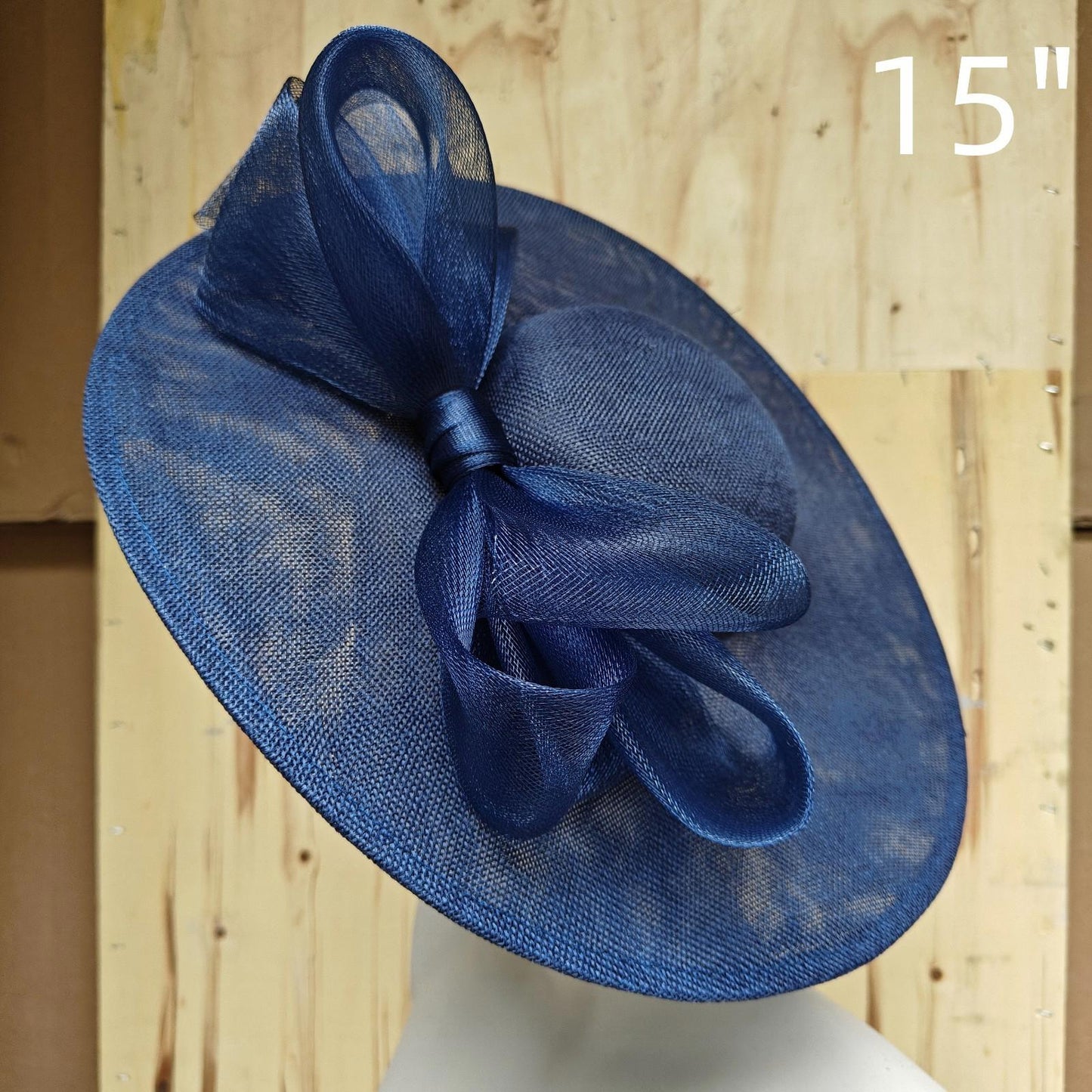 navy blue fascinator wedding hatinator hat Kentucky Derby Royal Ascot bow