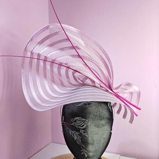 pink ostrich quill spine fascinator wedding hat Kentucky Derby Royal Ascot