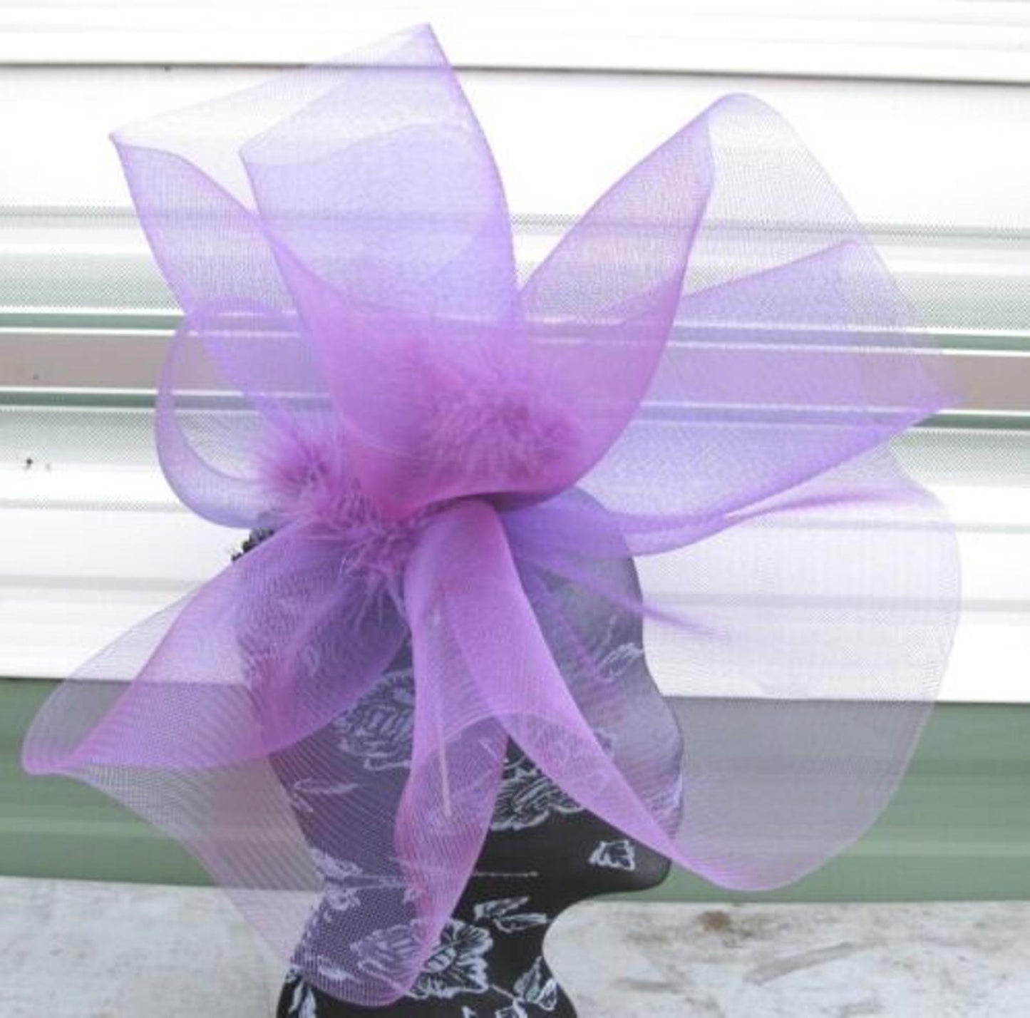 purple headband crinoline fascinator millinery hat wedding ascot