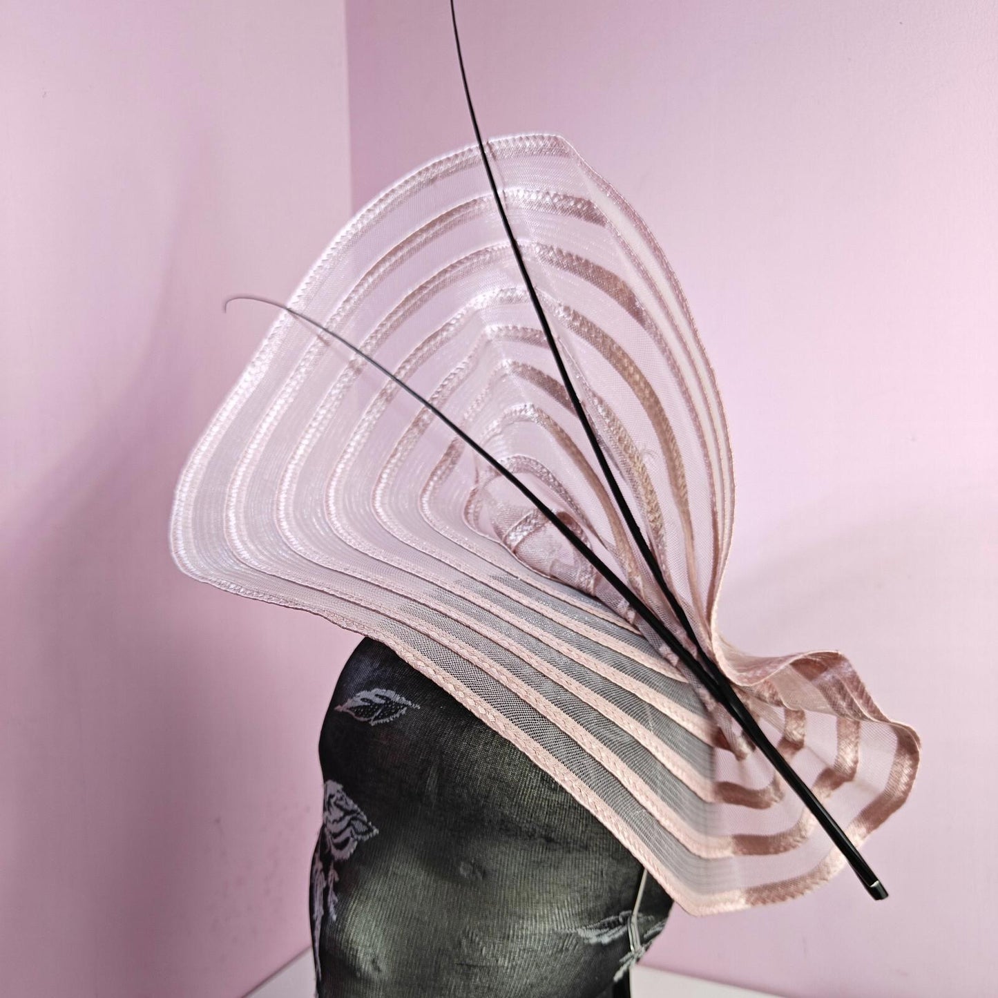 pink ostrich quill spine fascinator wedding hat Kentucky Derby Royal Ascot
