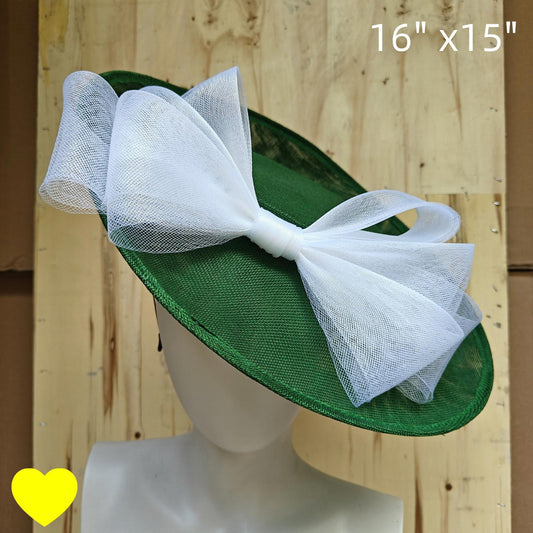 green white fascinator wedding hatinator hat Kentucky Derby Royal Ascot bow