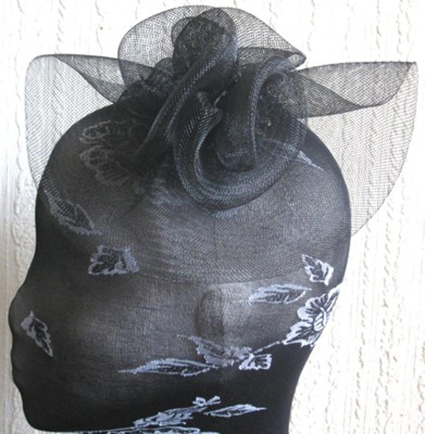 black flower fascinator millinery  brooch clip wedding hat bridal ascot