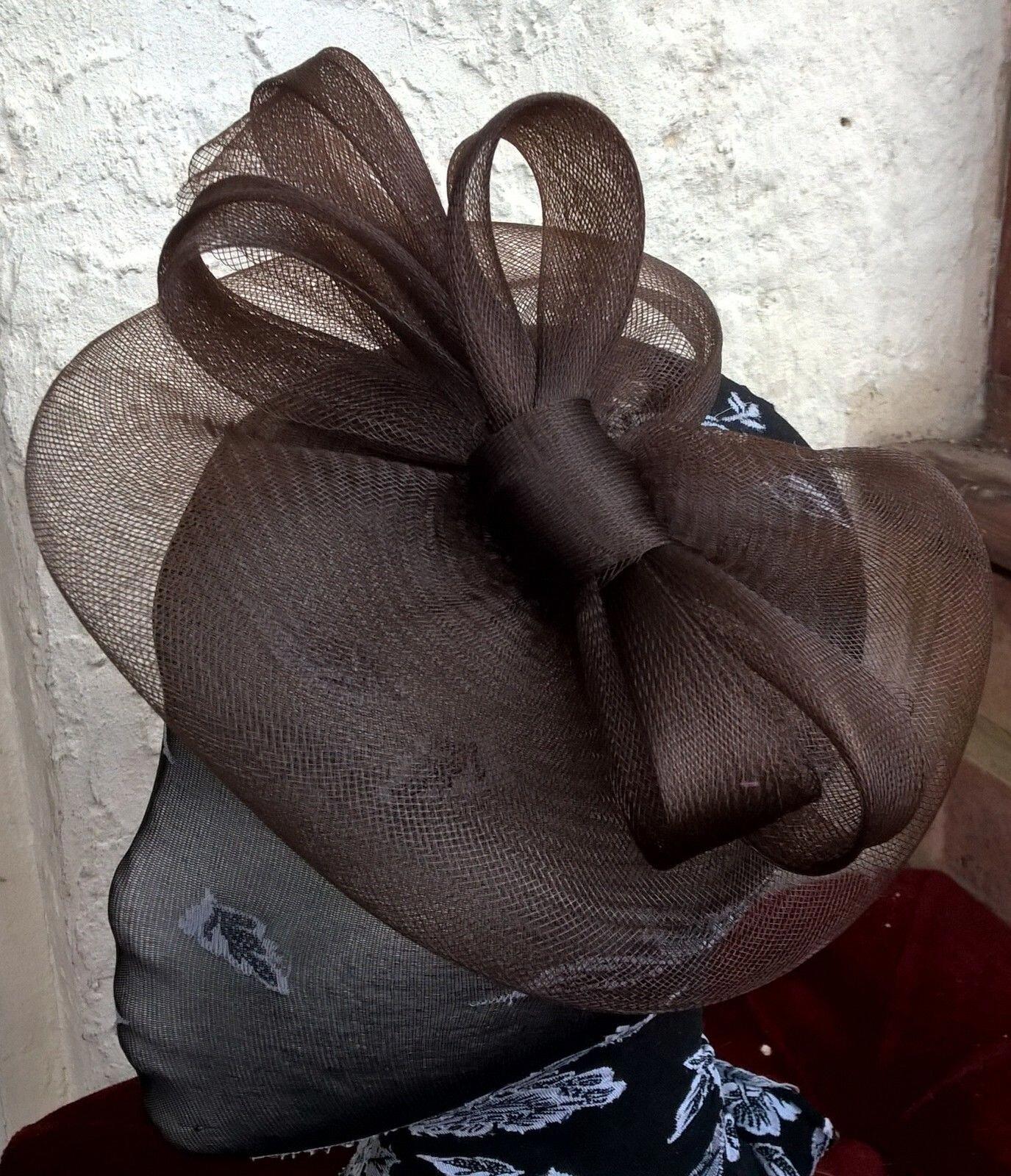 brown headband crin fascinator millinery hat wedding ascot