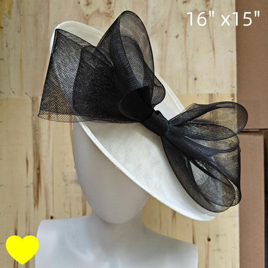 ivory black fascinator wedding hatinator hat Kentucky Derby Royal Ascot bow