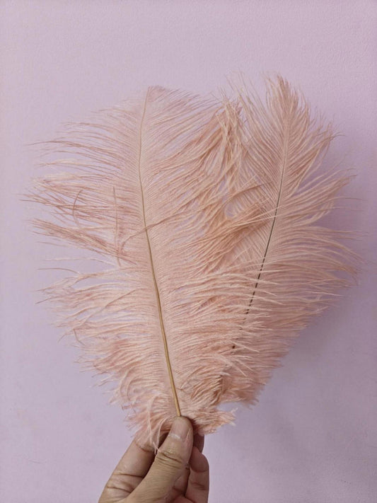 peach nude ostrich feather hair clip fascinator fancy dress costume dance party