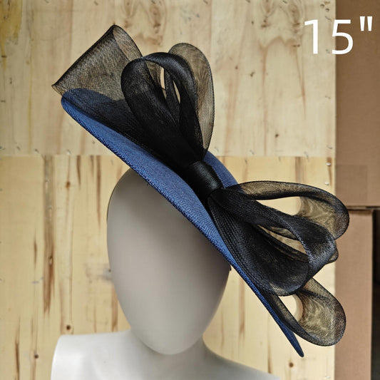 navy black fascinator wedding hatinator hat Kentucky Derby Royal Ascot bow