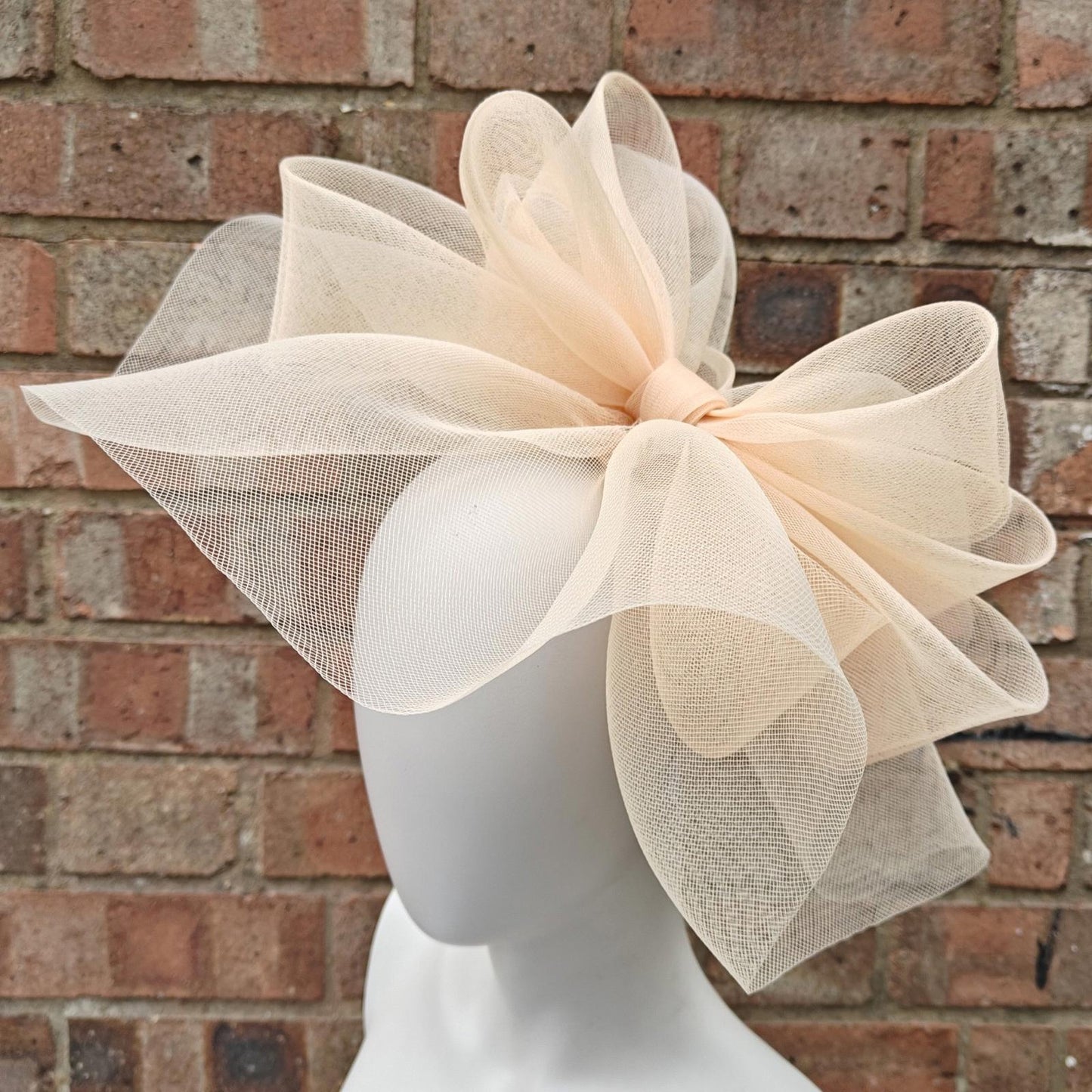 nude peach handmade fascinator millinery headband wedding hat race party