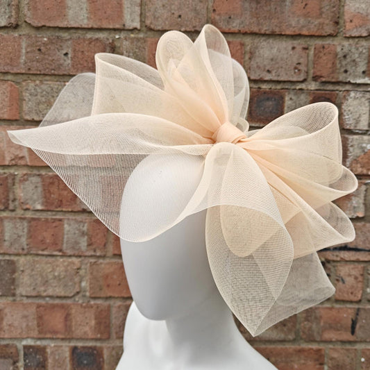 nude peach handmade fascinator millinery headband wedding hat race party