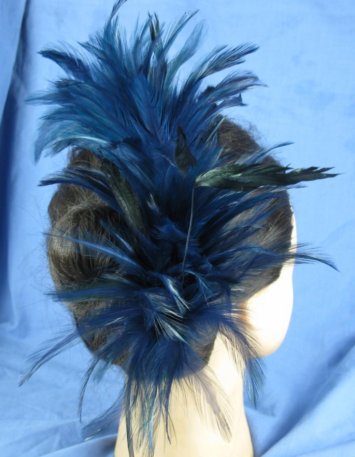 navy blue feather comb fascinator millinery wedding ascot hat hair piece