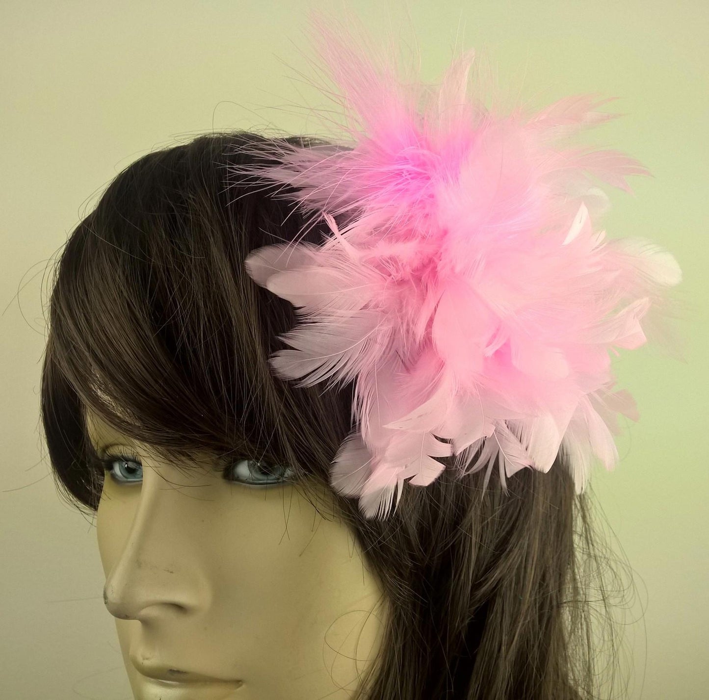 baby pink feather flower fascinator millinery hair clip wedding piece ascot
