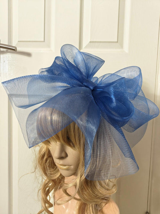 blue fascinator millinery burlesque headband wedding hat ascot race