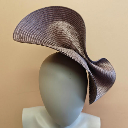 beige large straw fascinator millinery burlesque headband wedding hat