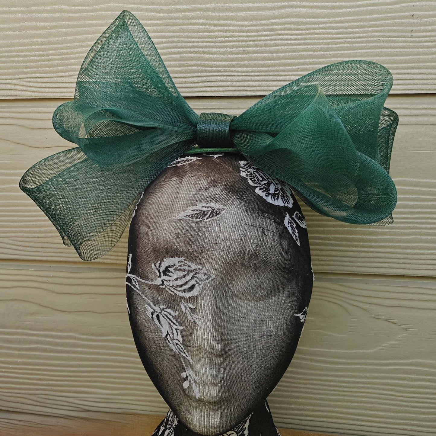 dark green bow hair clip brooch fascinator millinery wedding hat race party