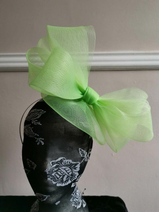 green headband crin fascinator millinery hat wedding ascot