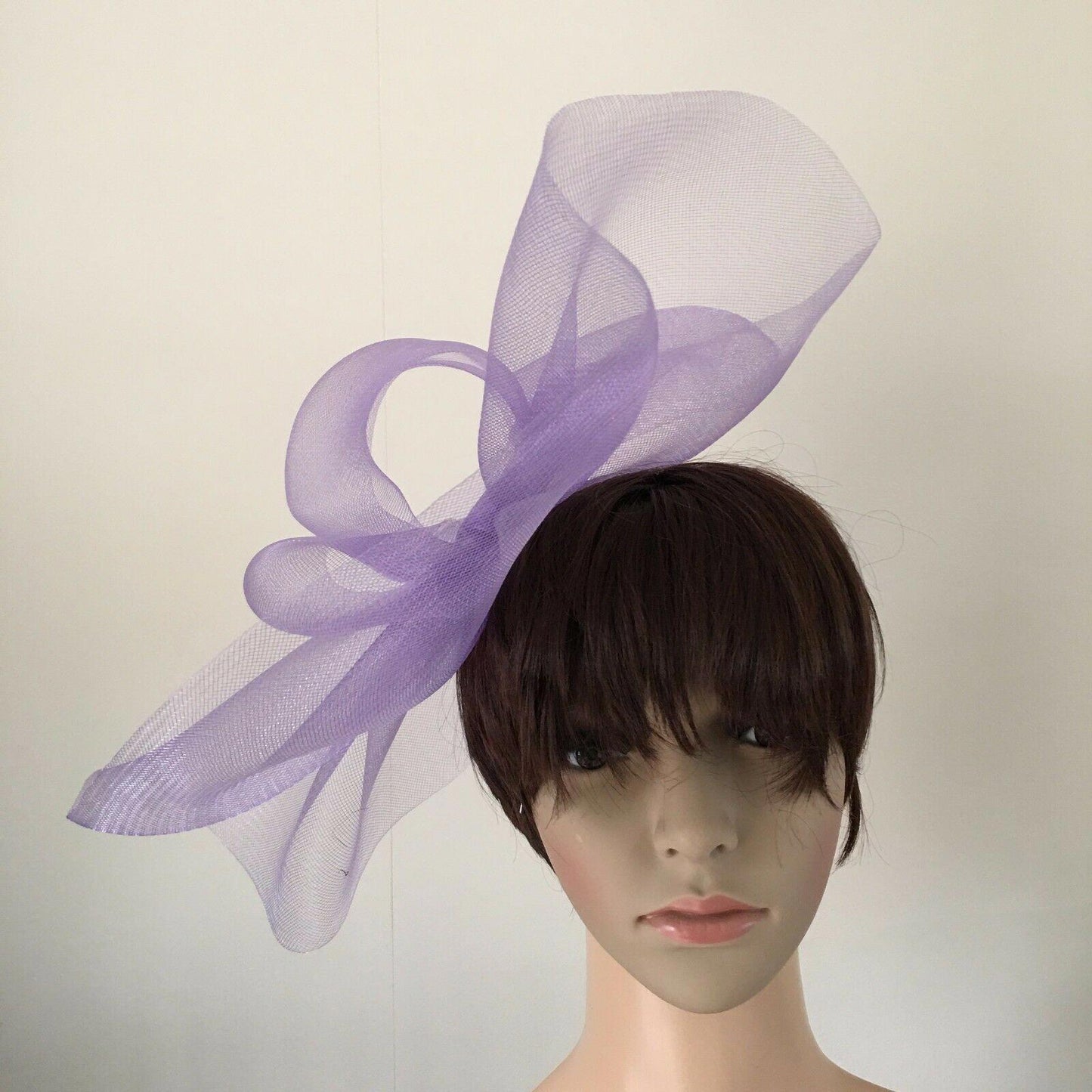 lilac light purple headband crinoline fascinator millinery hat wedding ascot