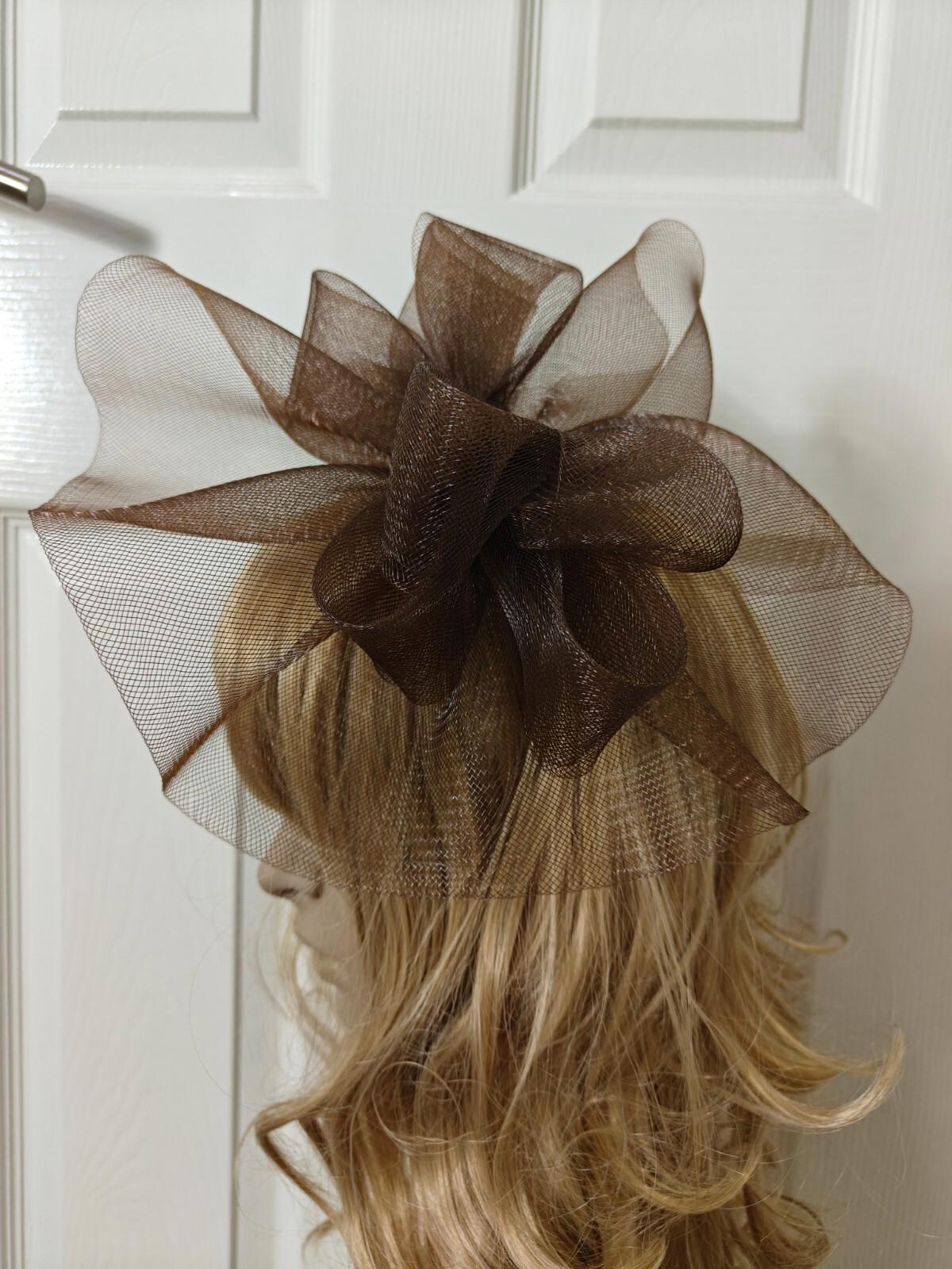 chocolate brown fascinator millinery burlesque headband wedding hat ascot race