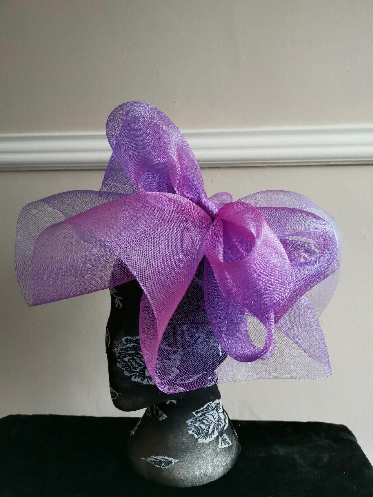 purple headband crinoline fascinator millinery hat wedding ascot