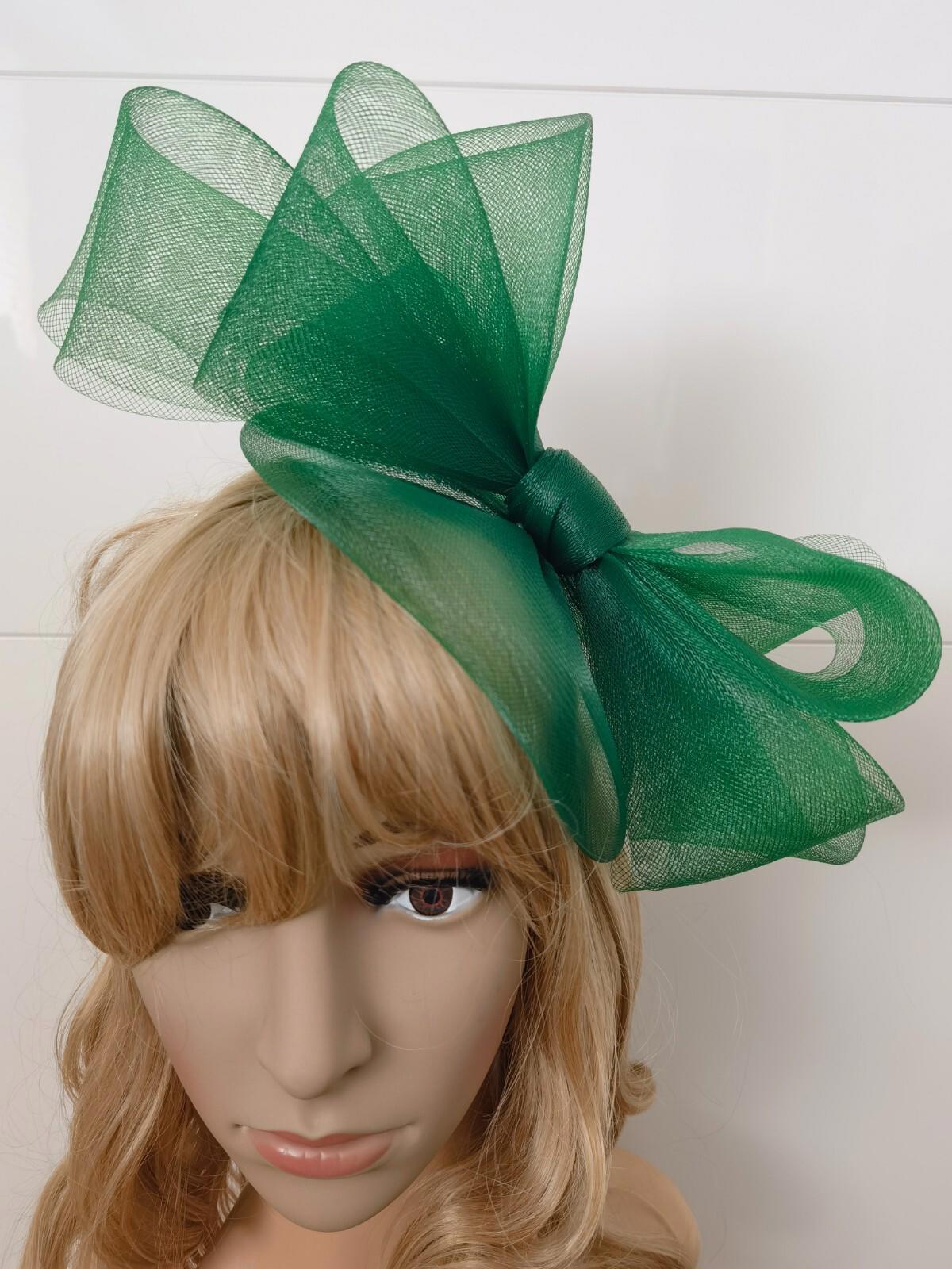 green fascinator millinery burlesque headband wedding hat hair piece