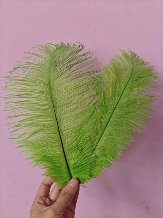 green ostrich feather hair clip grip fascinator fancy dress costume dance party