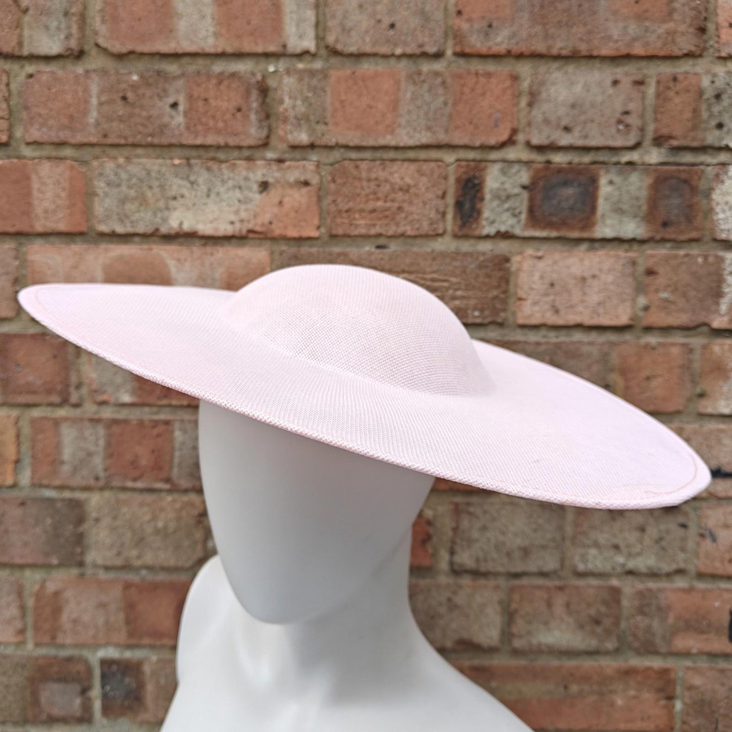 baby pink large wide brim plain hatinator fascinator base wedding hat