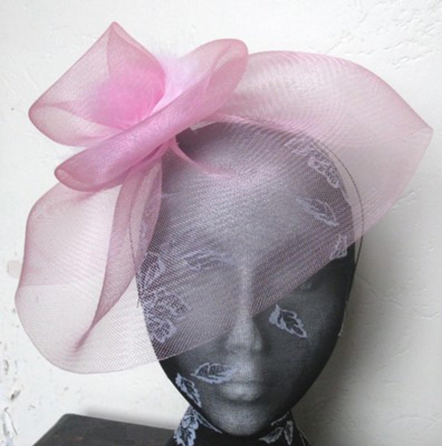 baby pink feather fascinator millinery burlesque headband wedding hat hair