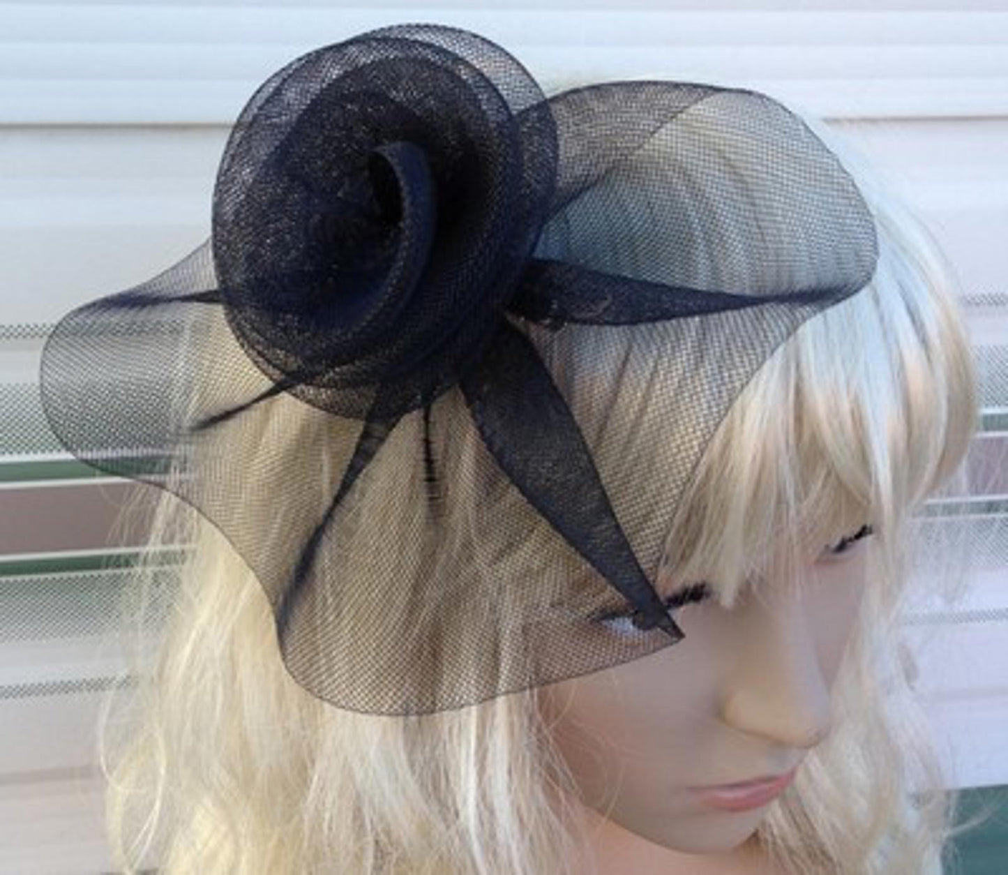 black fascinator millinery feather brooch clip wedding hat bridal ascot race