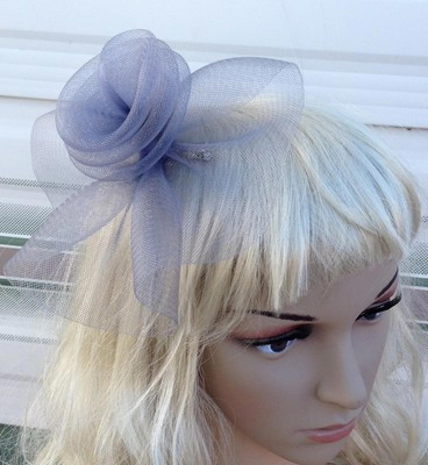 grey fascinator millinery feather brooch clip wedding hat bridal ascot race