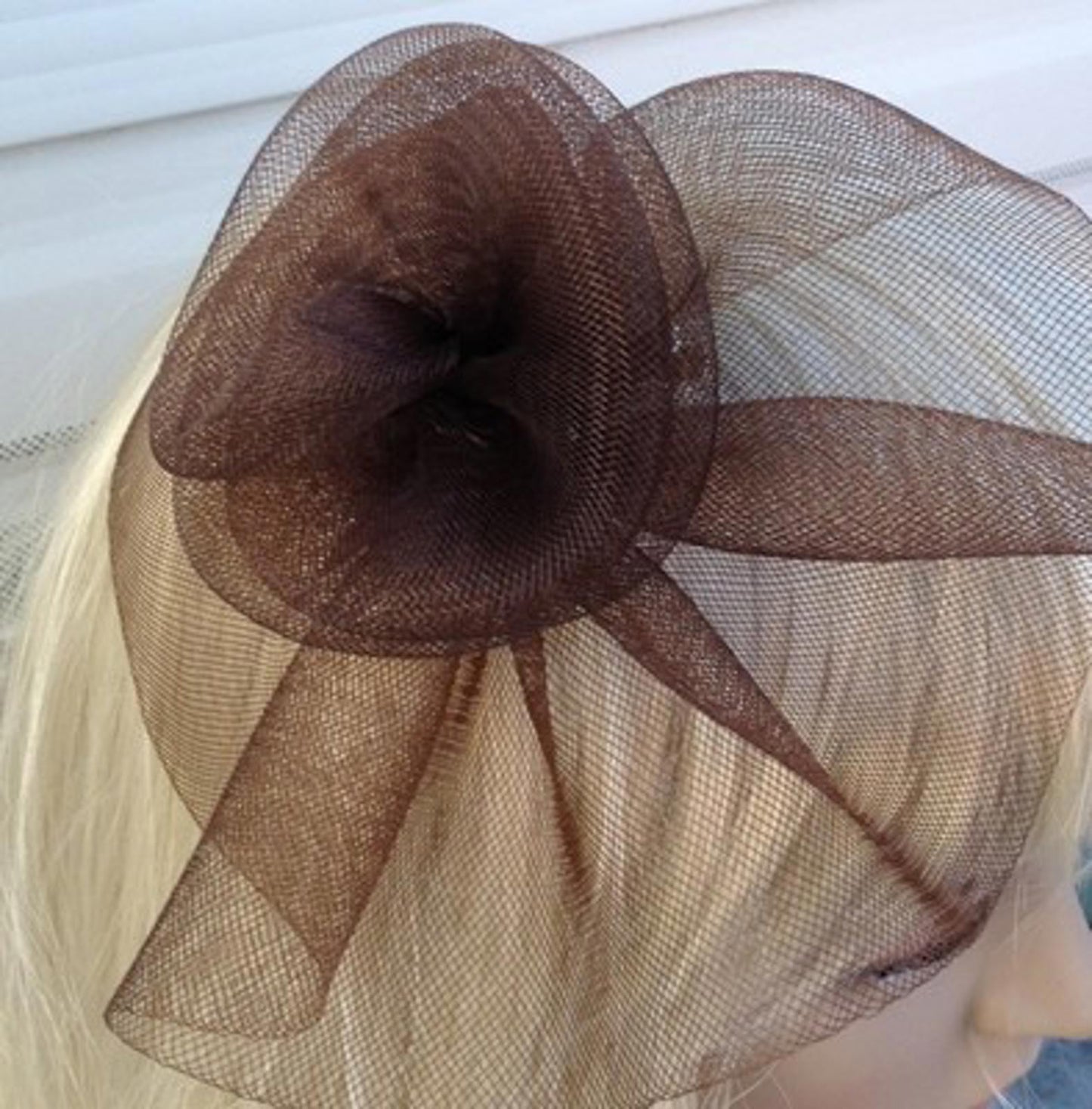 brown fascinator millinery feather brooch clip wedding hat bridal ascot race