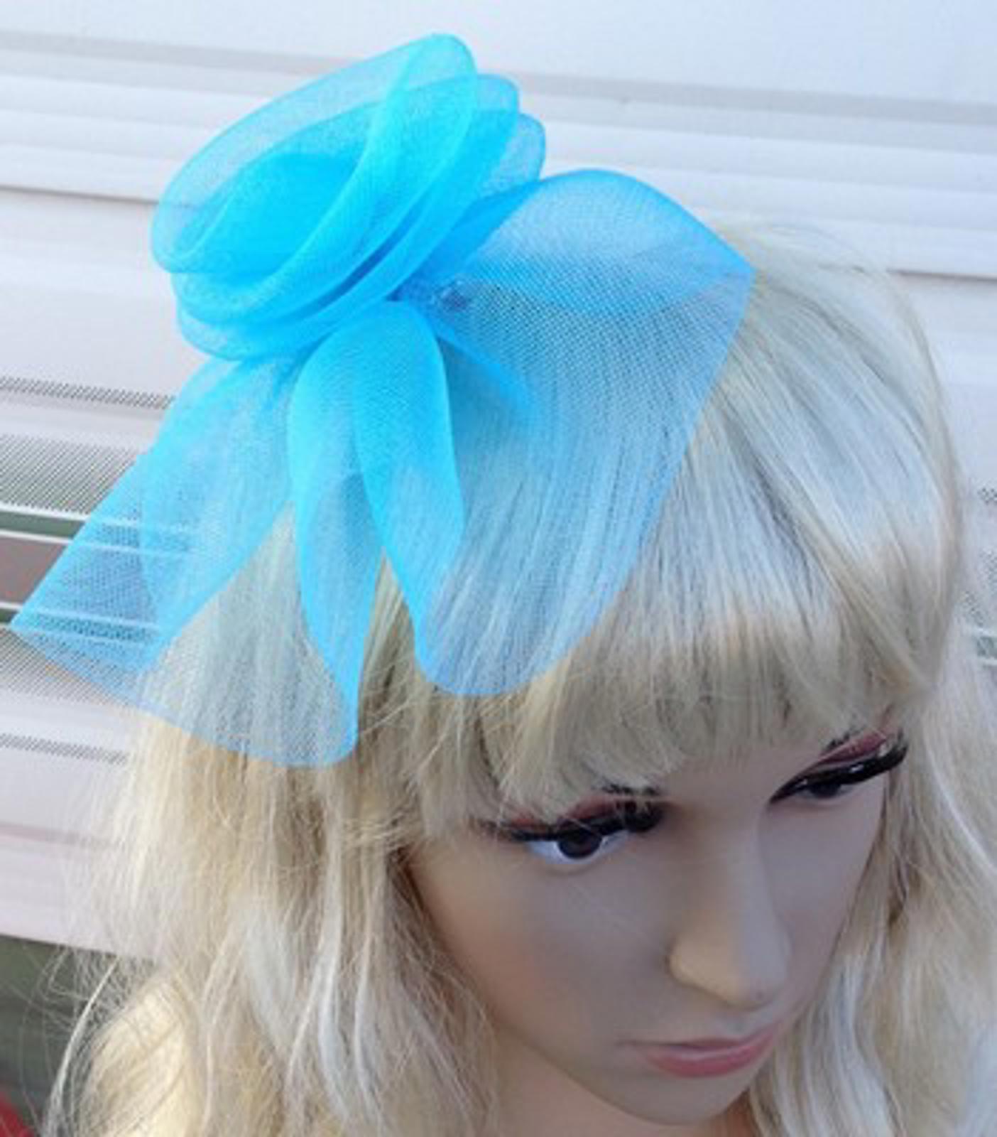 turquoise fascinator millinery feather brooch clip wedding hat bridal ascot race