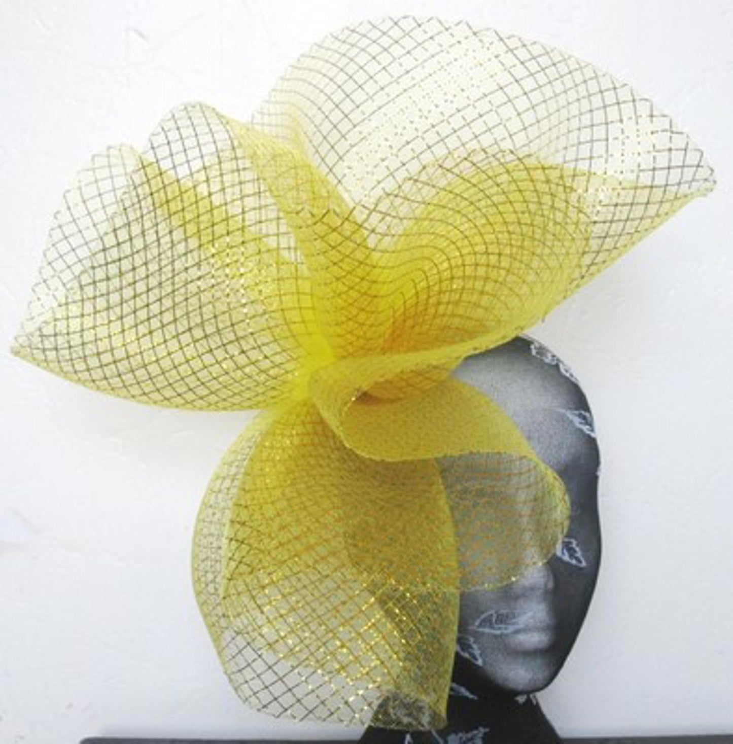 gold feather fascinator millinery burlesque headband wedding hat hair piece 1