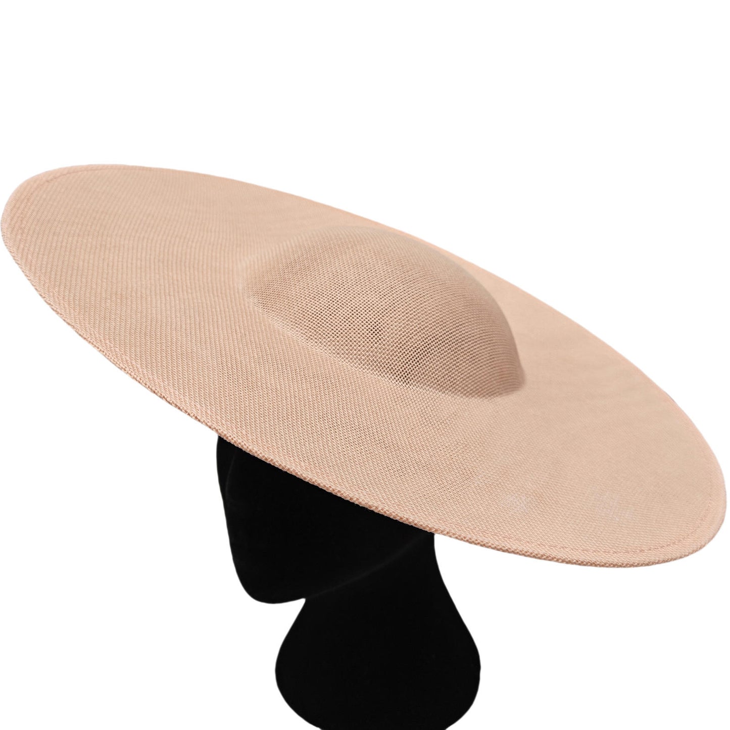 nude pink large wide brim DIY fascinator base wedding hat Kentucky Derby Ascot