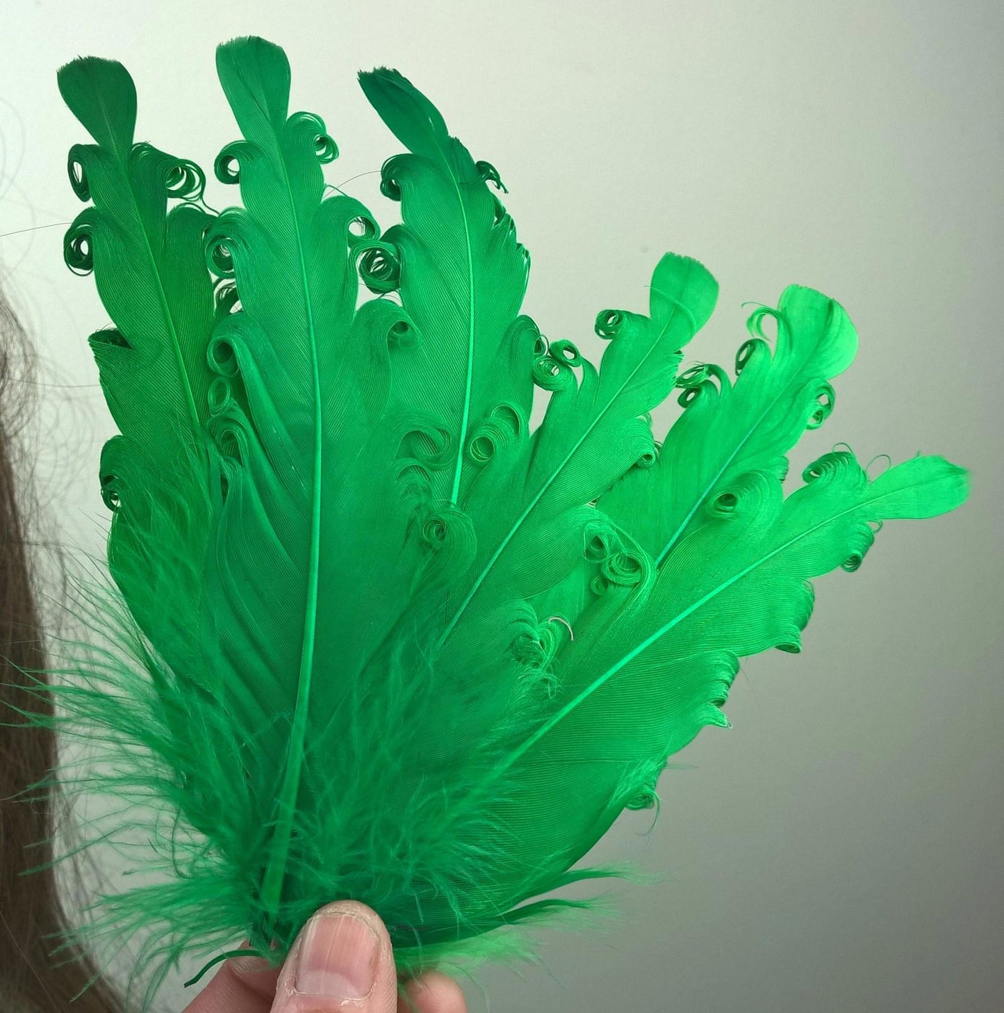 green feather fascinator millinery hair clip wedding piece ascot race dance