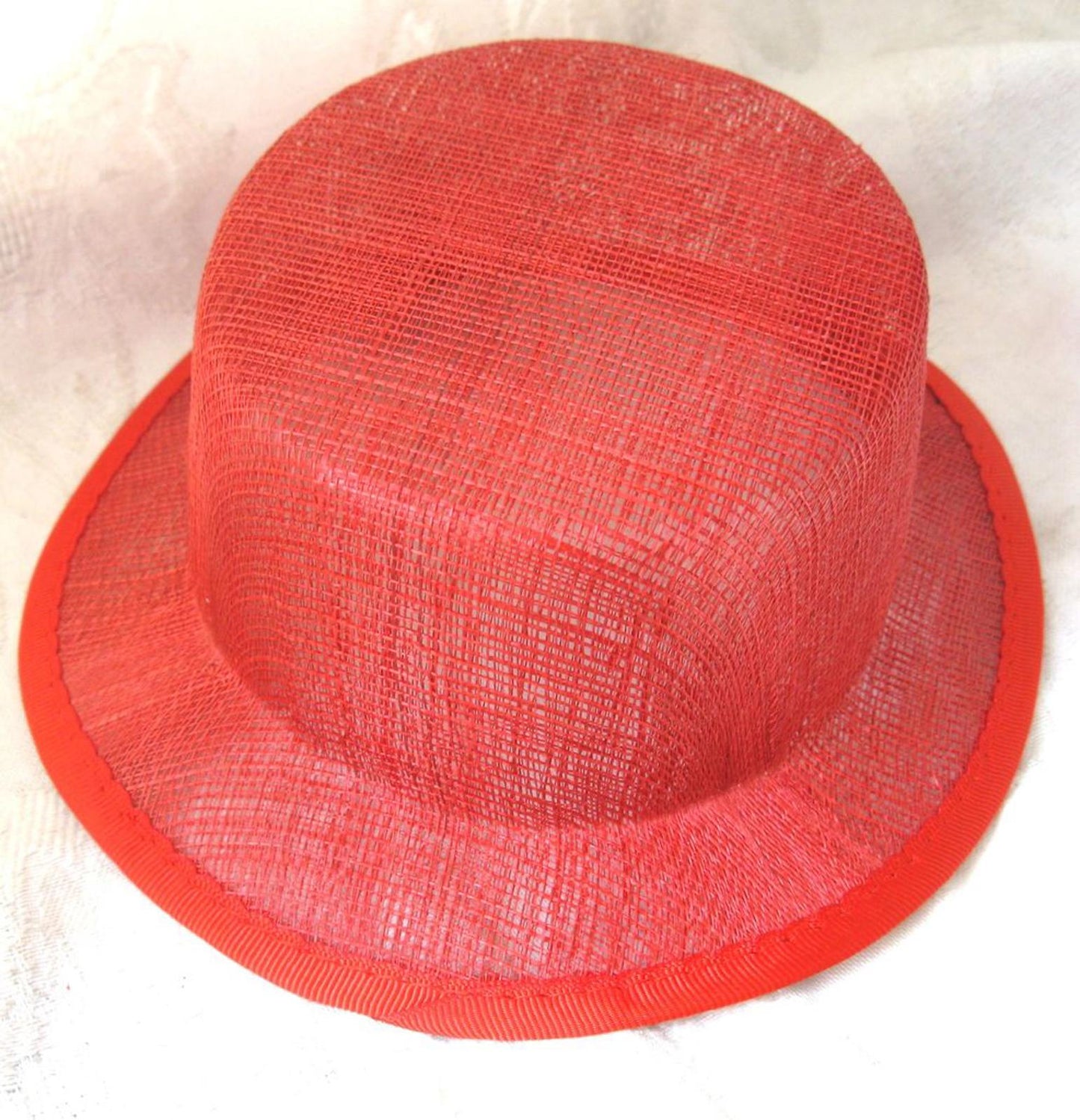red sinamay mini top hat fascinator millinery base