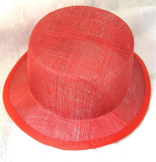 red sinamay mini top hat fascinator millinery base