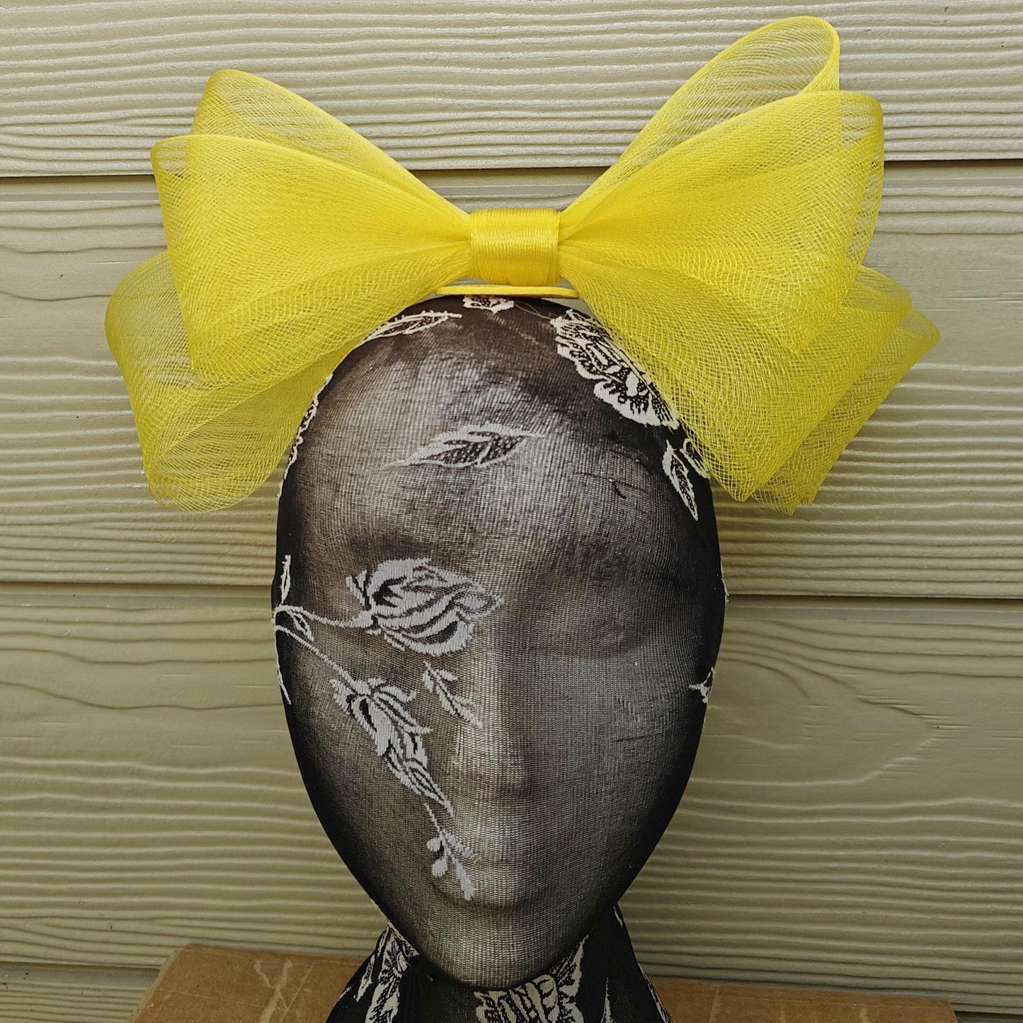 yellow bow hair clip brooch fascinator millinery wedding hat race party
