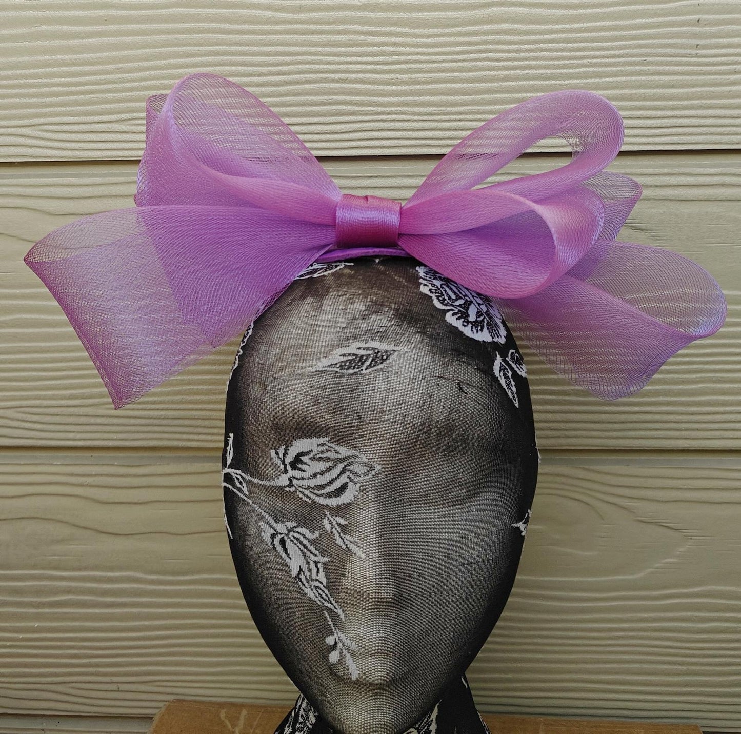 purple bow hair clip brooch fascinator millinery wedding hat race party