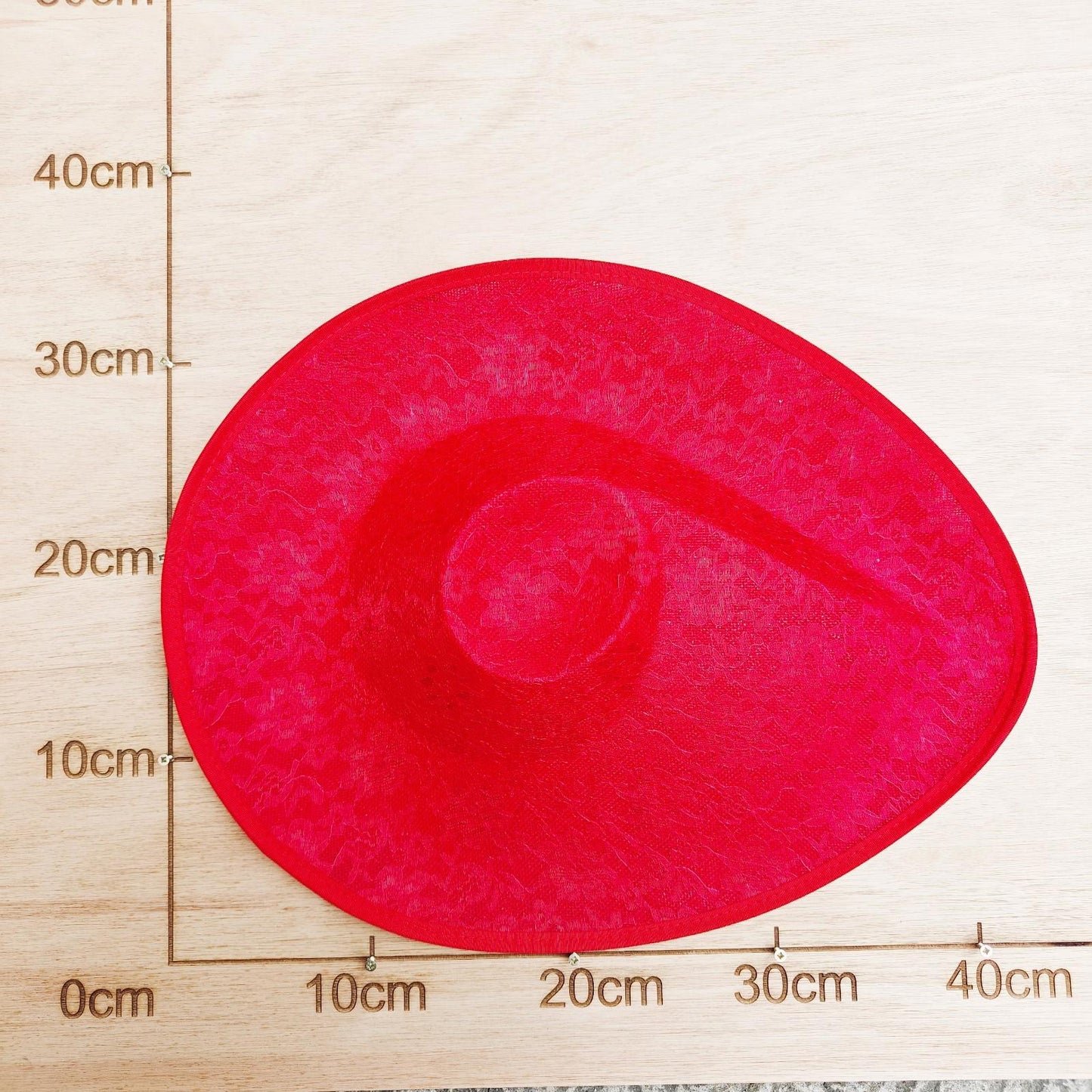 red lace large wide brim DIY fascinator base wedding hat Kentucky Derby Ascot