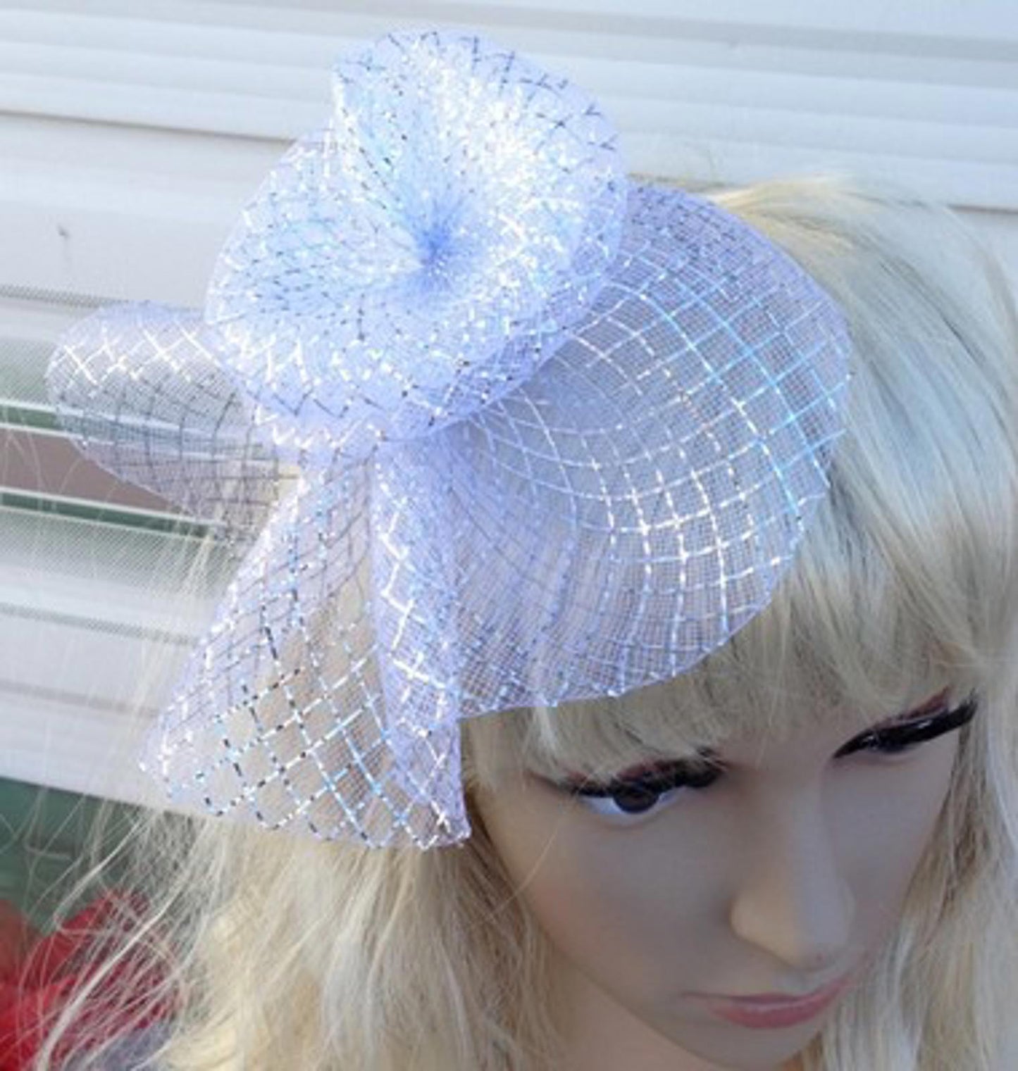 silver fascinator millinery feather brooch clip wedding hat bridal ascot race