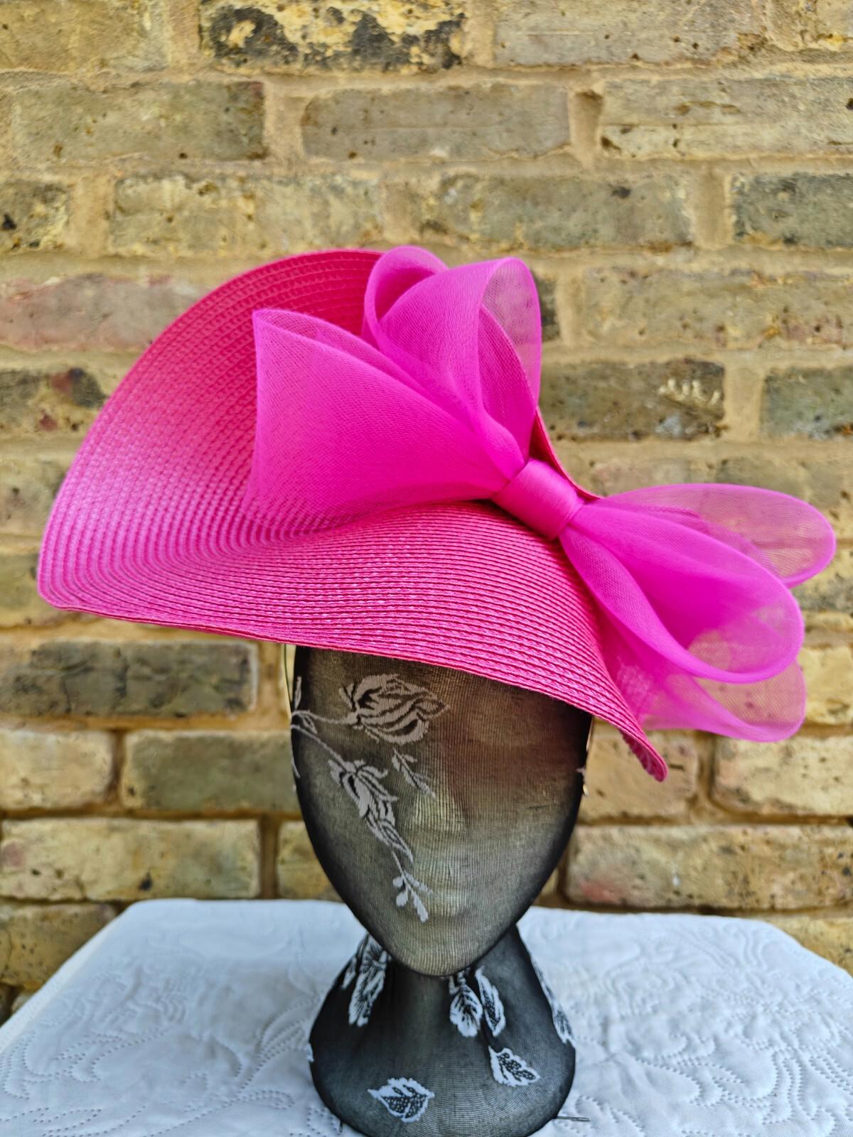 coral pink large straw fascinator millinery headband wedding hat ascot