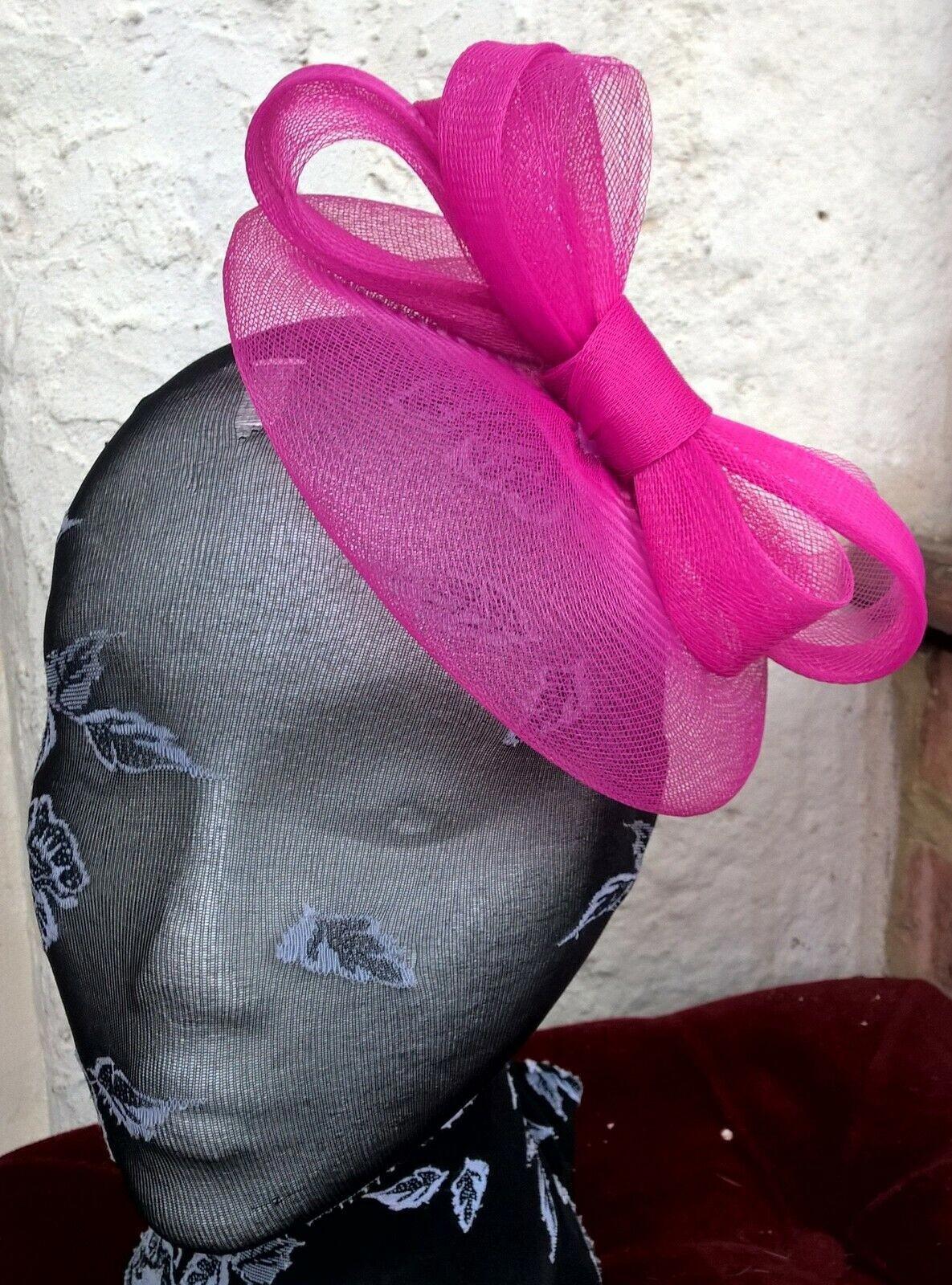 hot pink headband crinoline fascinator millinery hat wedding ascot