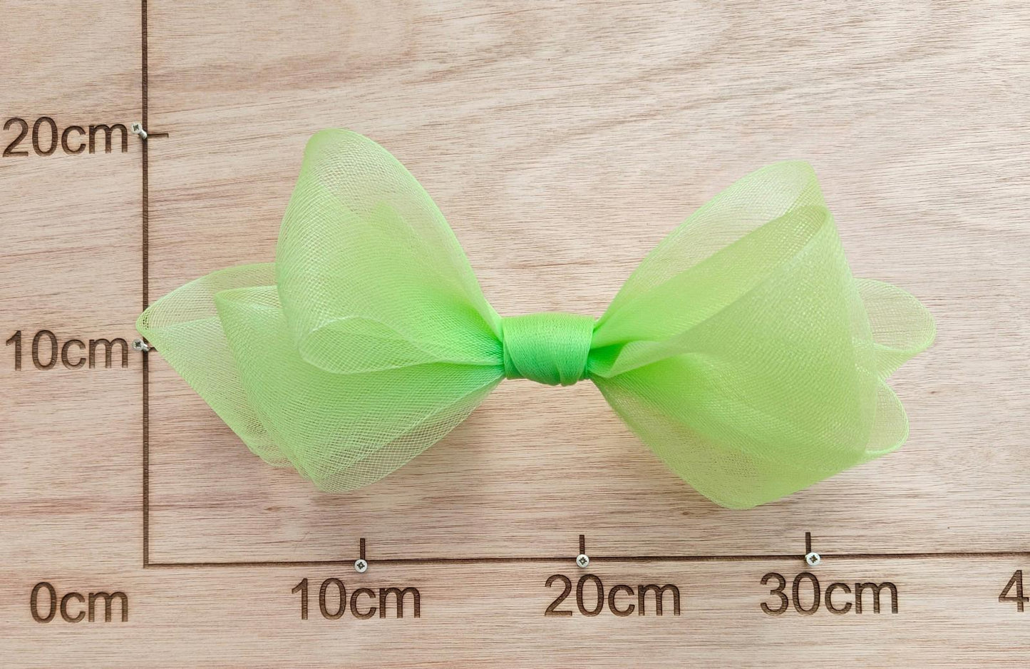 apple green large crinoline bow art craft DIY handmade fascinator hair clip