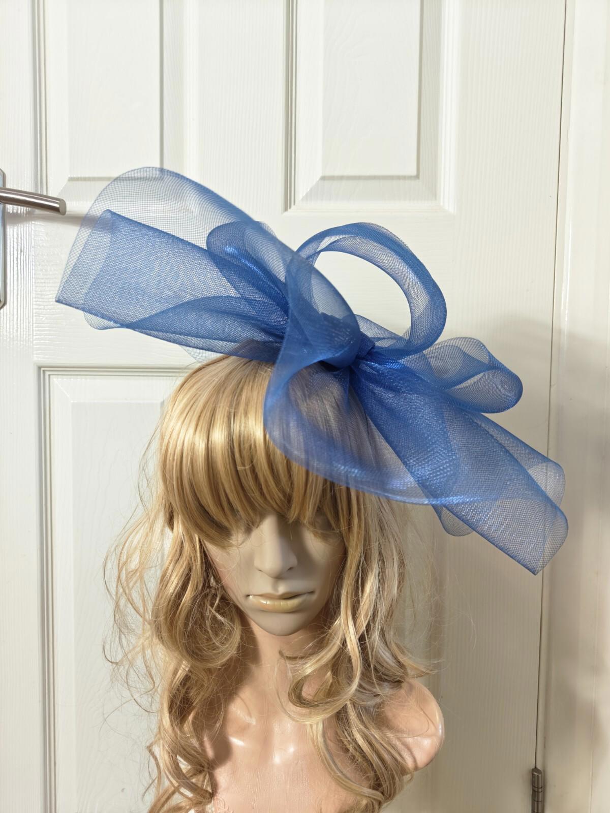 blue fascinator millinery burlesque headband wedding hat ascot race