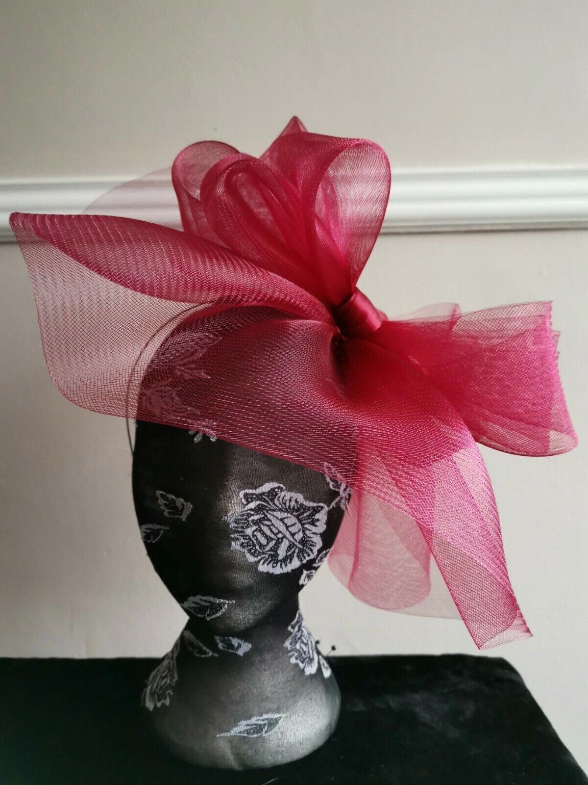 dark red headband crin fascinator millinery hat wedding ascot