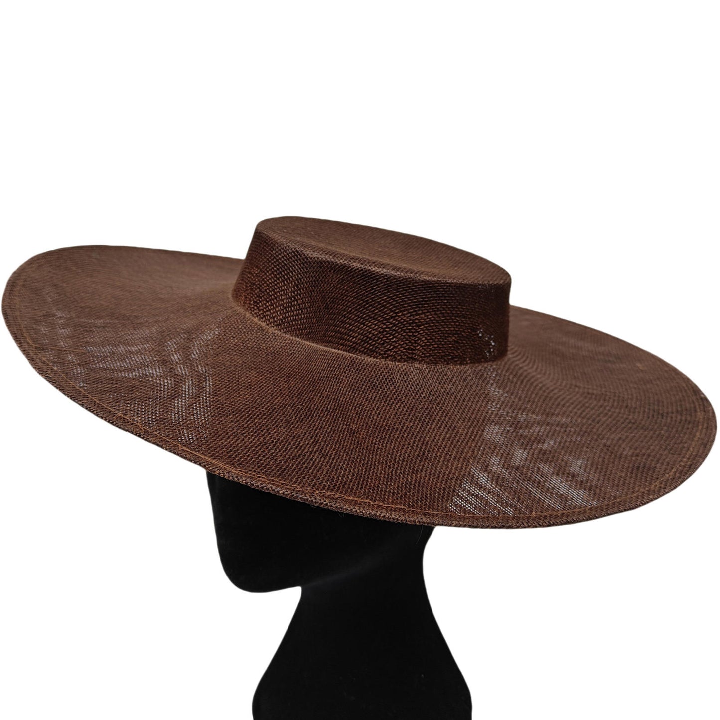 dark brown large wide brim DIY fascinator base wedding hat Kentucky Derby Ascot