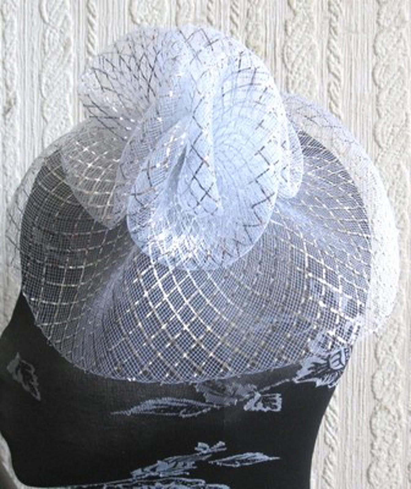silver flower fascinator millinery  brooch clip wedding hat bridal ascot race